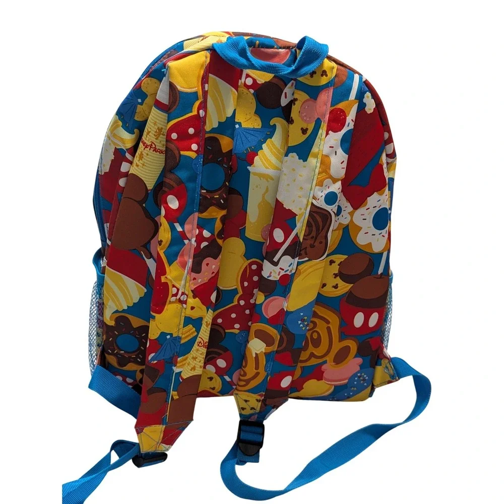 Disney Parks Snack Icon Print Backpack Unisex Blue Mickey‎ Waffles Dole Whip